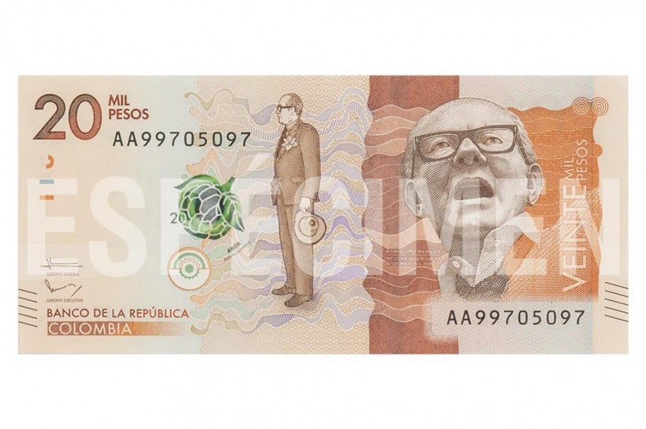 Así es el nuevo billete de 20.000 pesos en Colombia