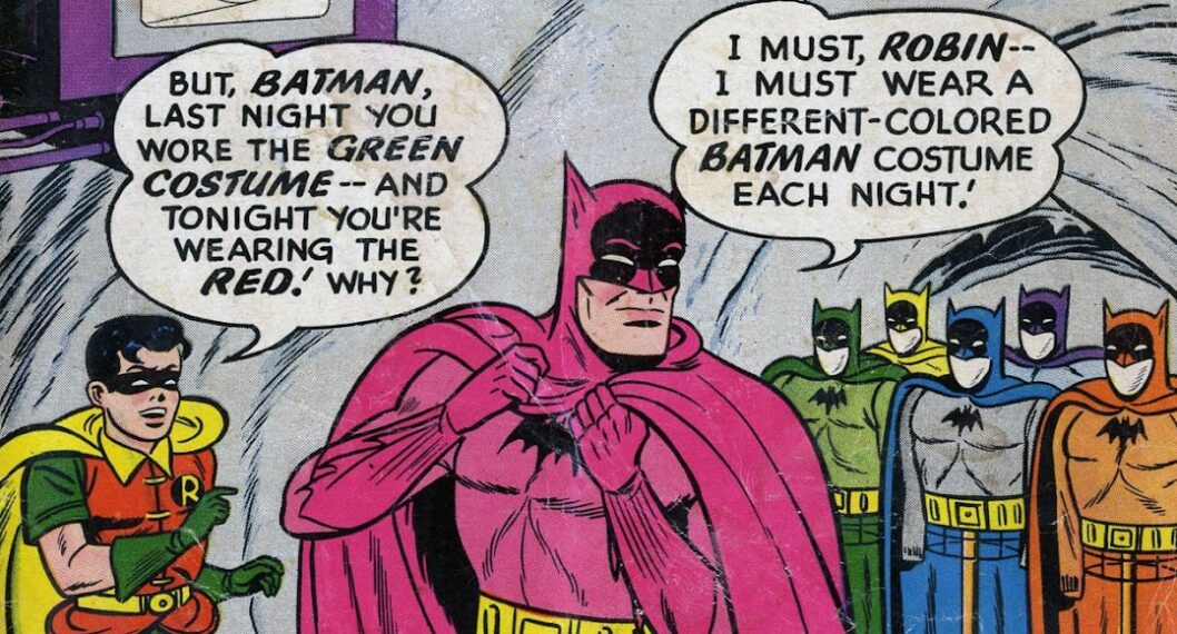 Batman utilizó traje rosado y de otros colores para atrapar a unos villanos